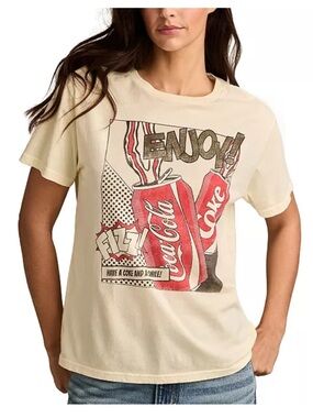 Lucky Brand Women's Cotton Have A Coke And Smile Graphic T-Shirt size M NWT
